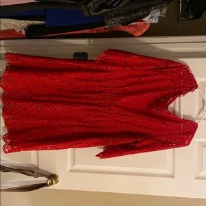 Red lace dress